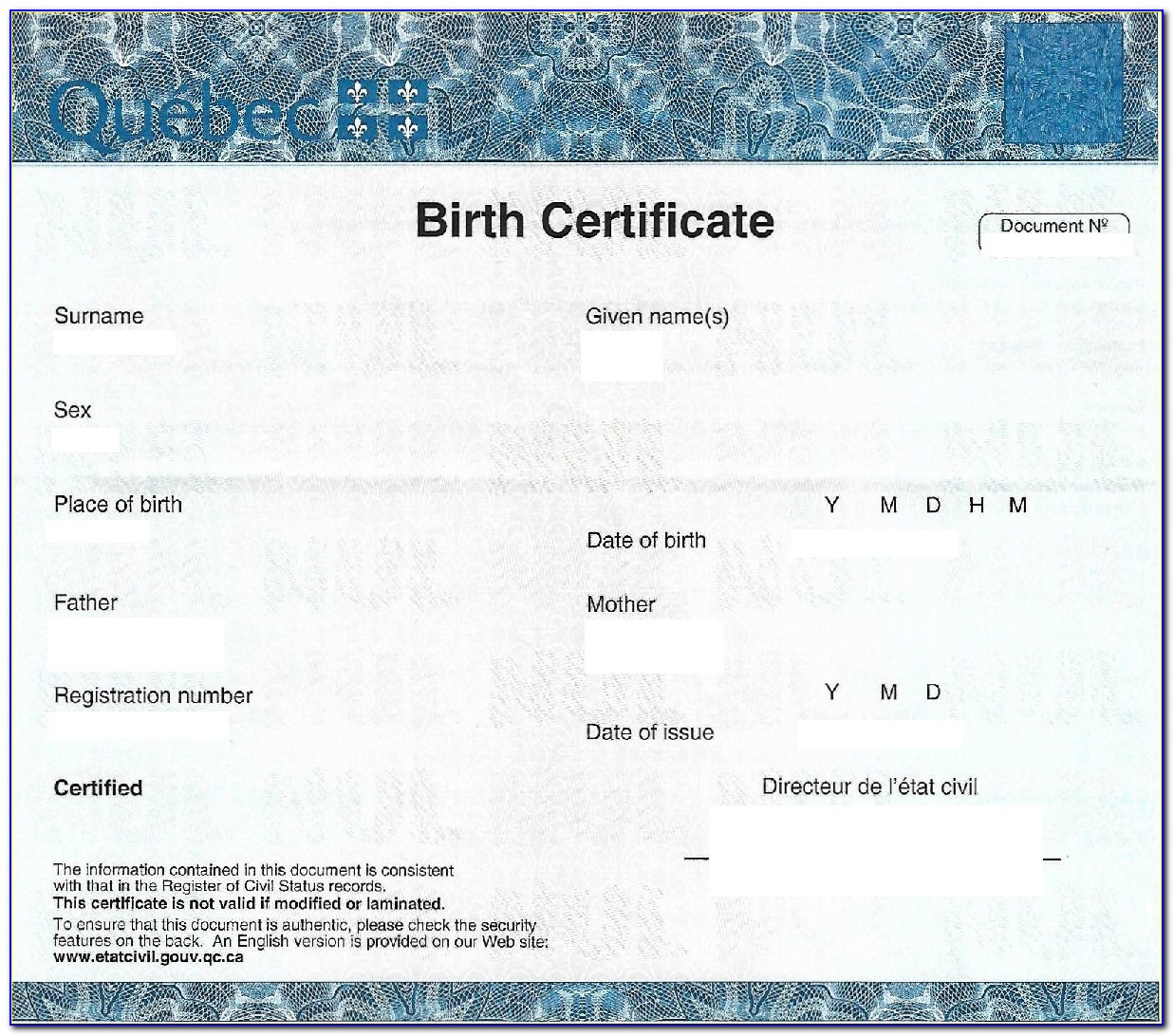 Laminate Birth Certificate Usa