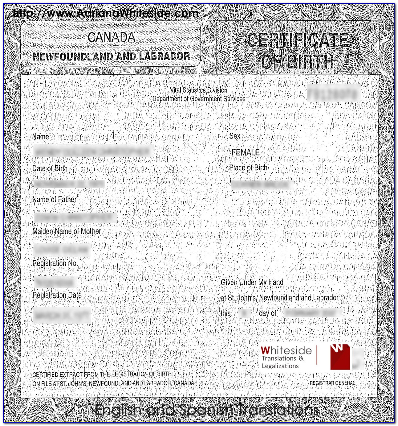 Laminate Original Birth Certificate
