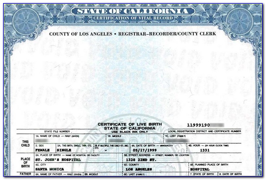 Los Angeles County Registrar Recorder County Clerk Death Certificate
