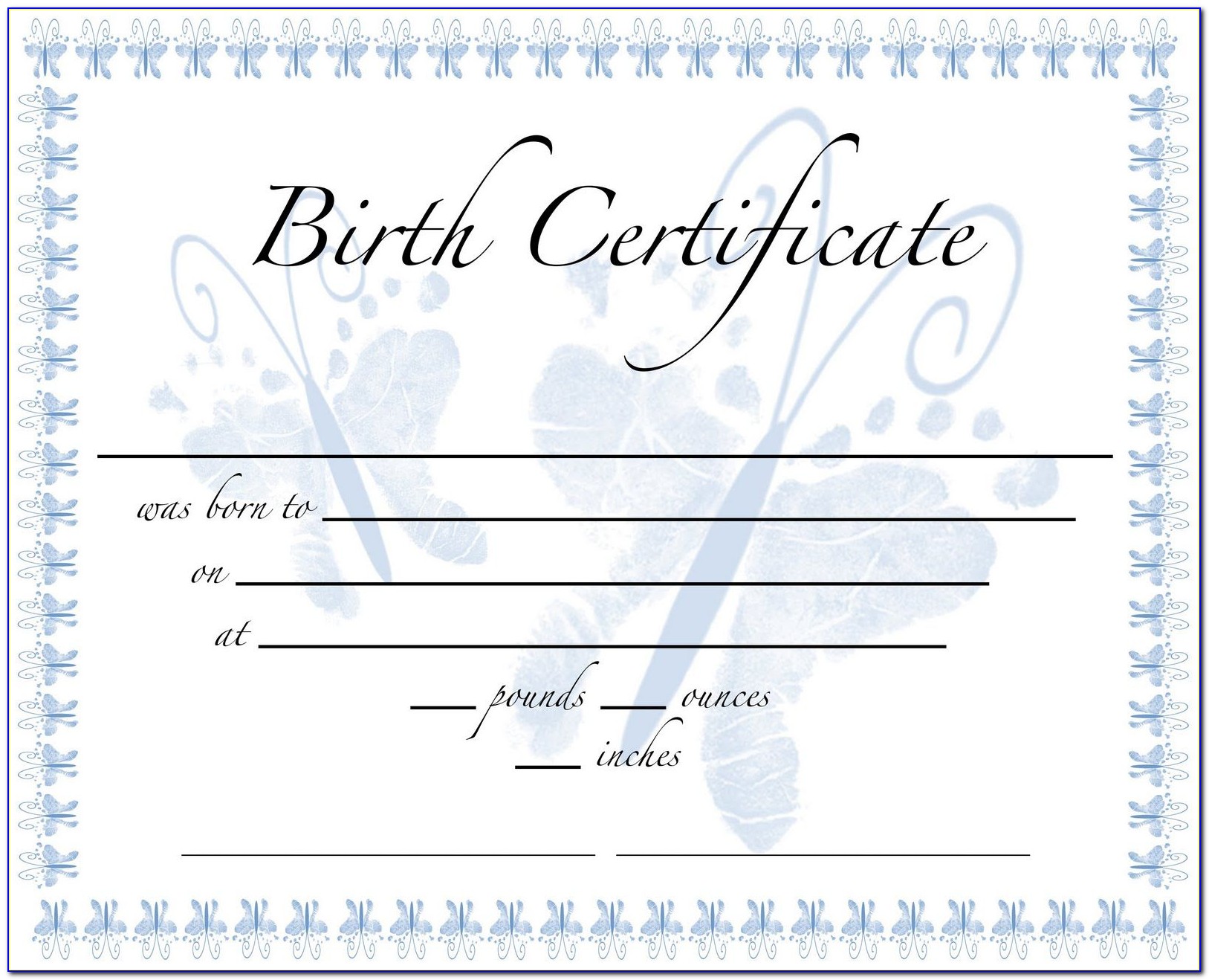 Make A Fake Birth Certificate Template