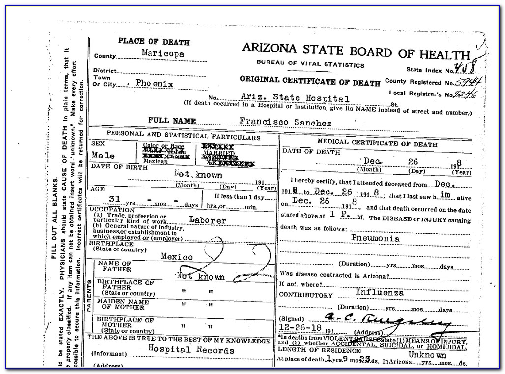 Maricopa County Death Certificate Request