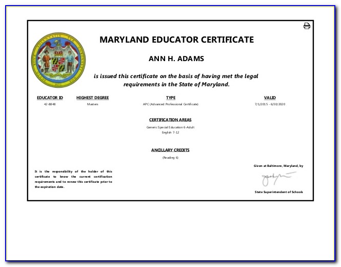 Msde Teacher Certification Portal