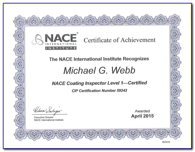 Nace Certification Online Verification