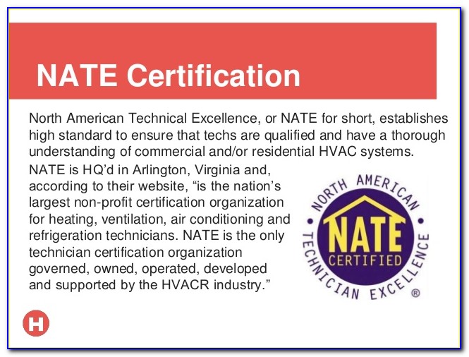 Nate Hvac Certification Cost