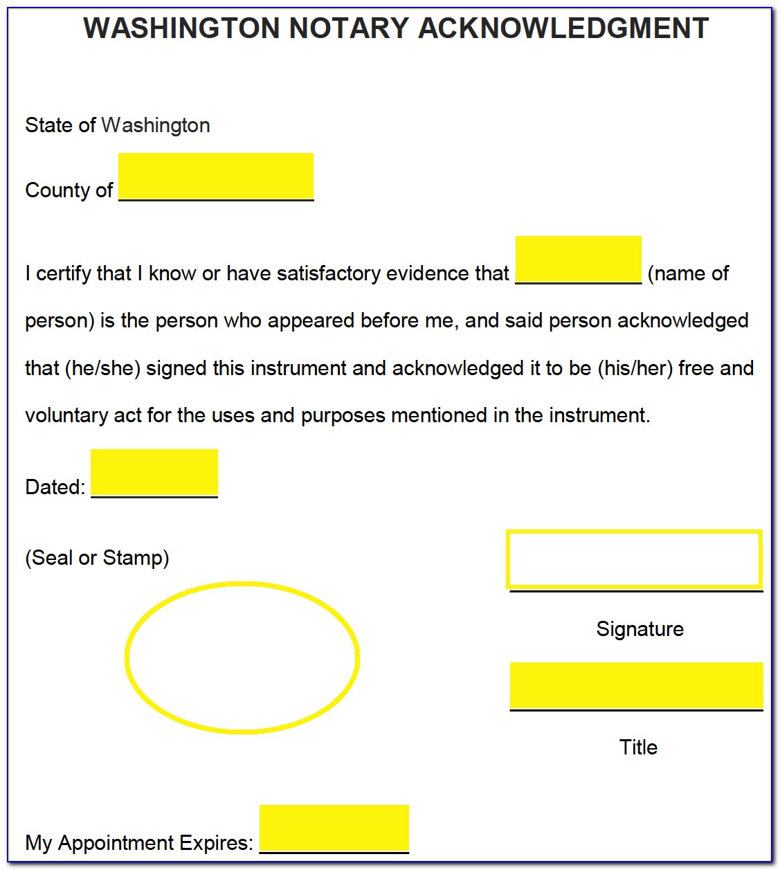 Notary Certificate Forms Online