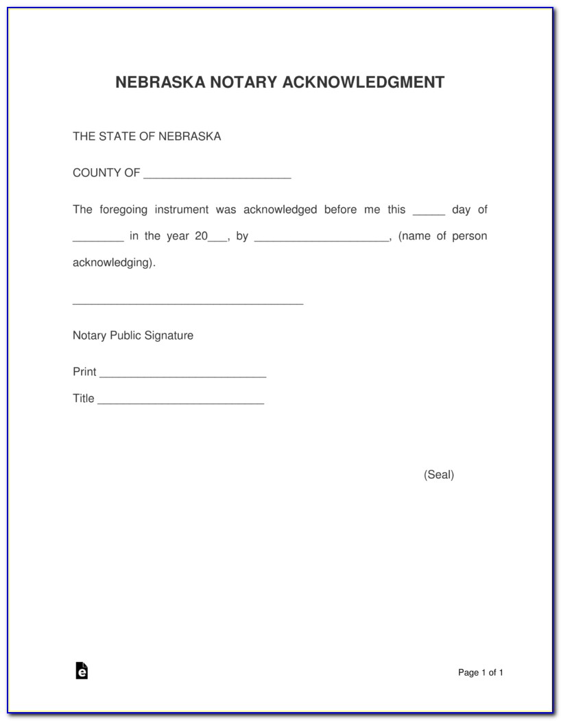 Notary Certificate Of Acknowledgement Nj