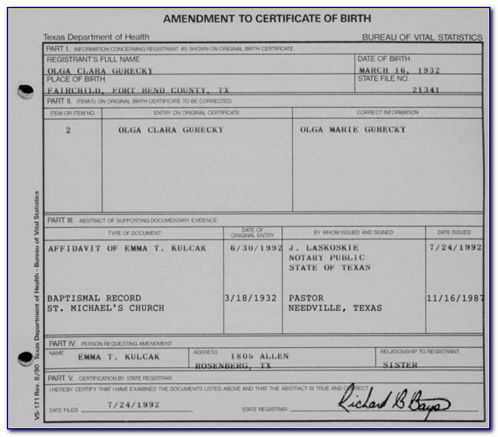 Obtain Birth Certificate Fort Bend County