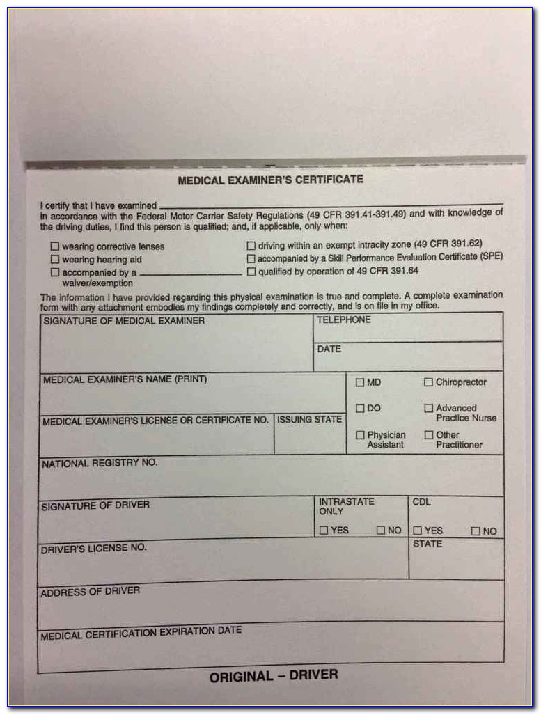 Ohio Bmv Cdl Self Certification Form