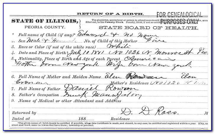 Order Birth Certificate Peoria Il