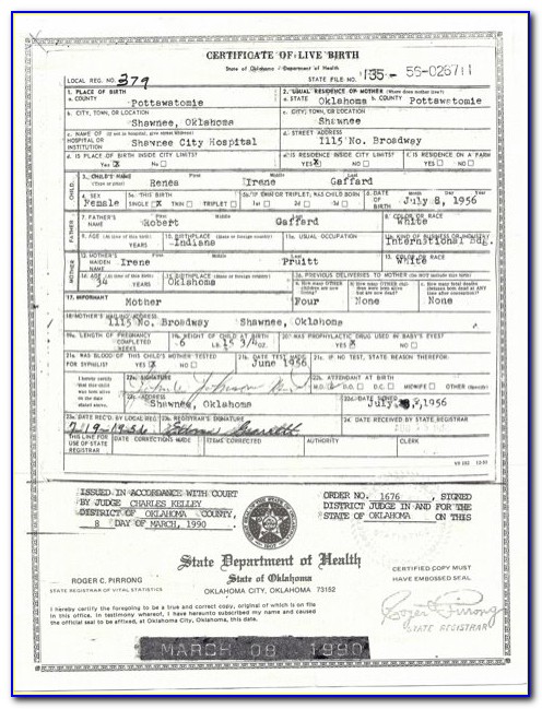 Order New Birth Certificate Oklahoma