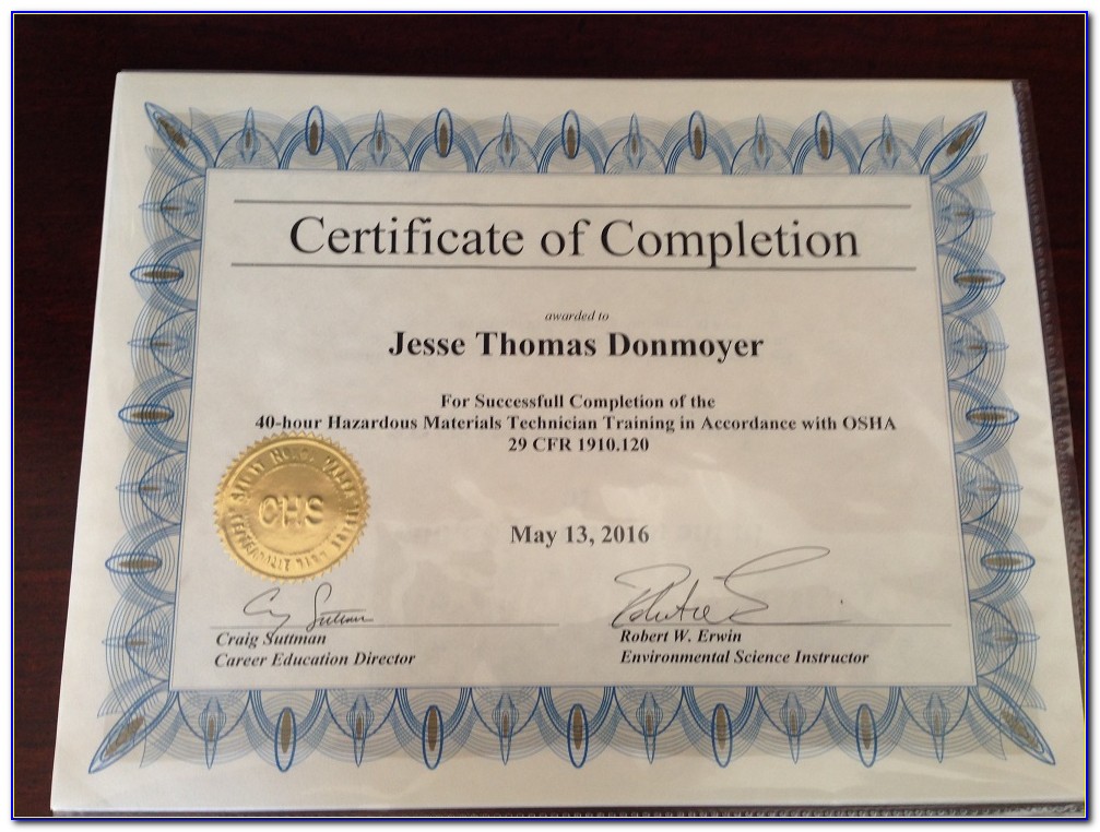 Osha 40 Hour Hazwoper Certification