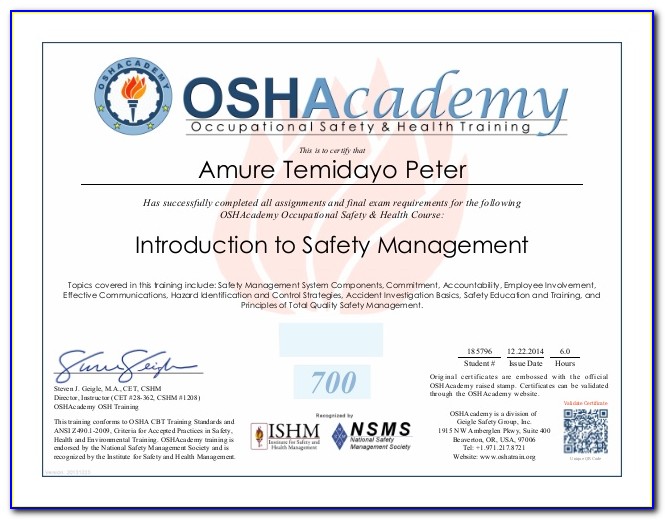 Osha Certification Check