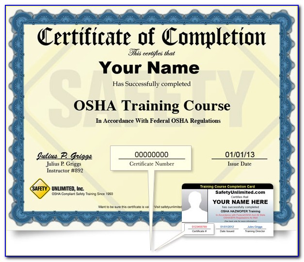 Osha Certification Lookup