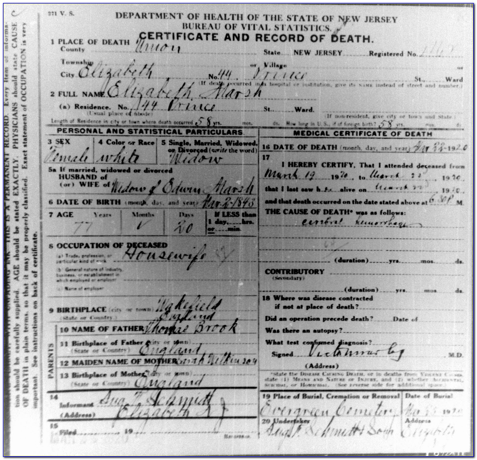Paterson New Jersey Birth Certificate