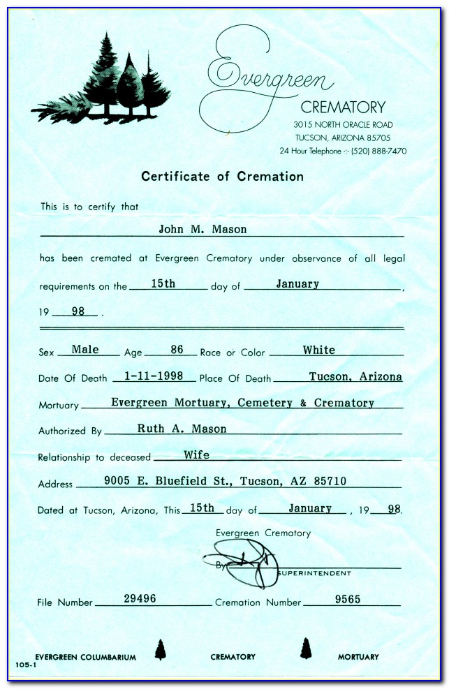 Pima County Arizona Birth Certificate