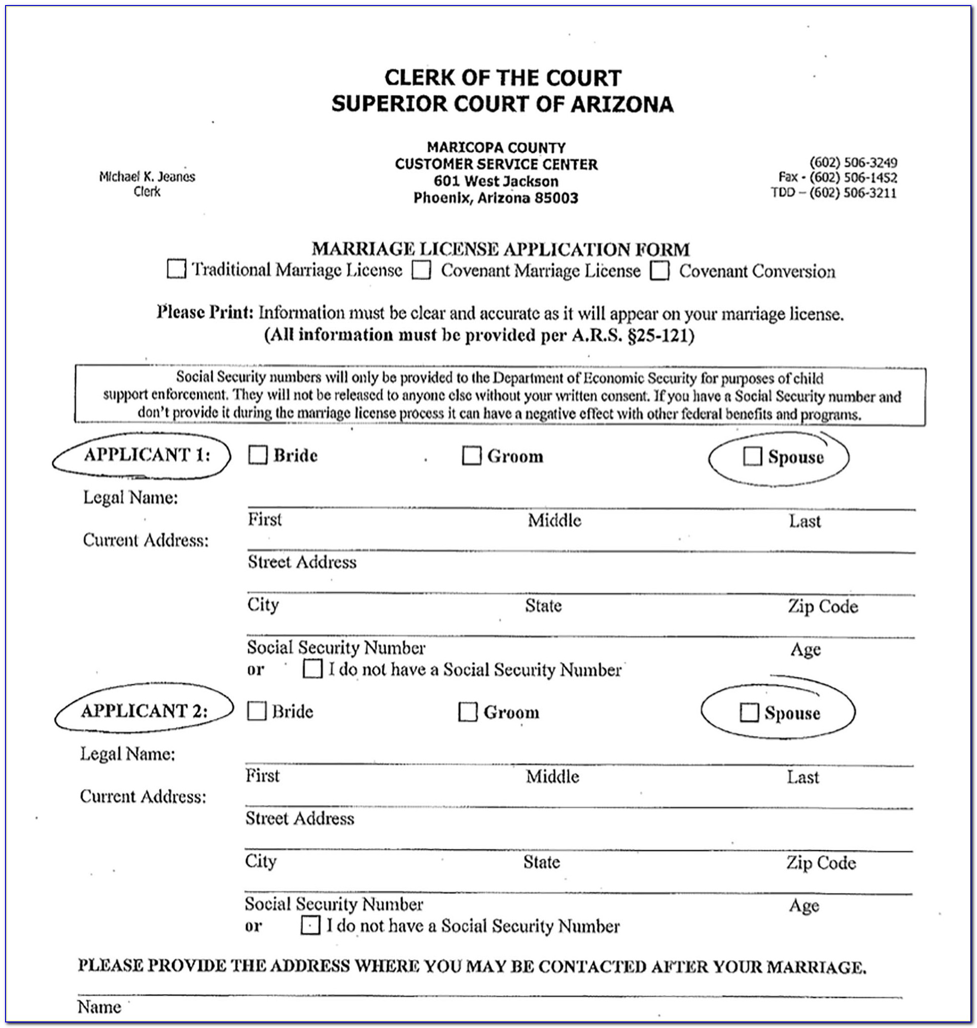 Pima County Birth Certificate Application
