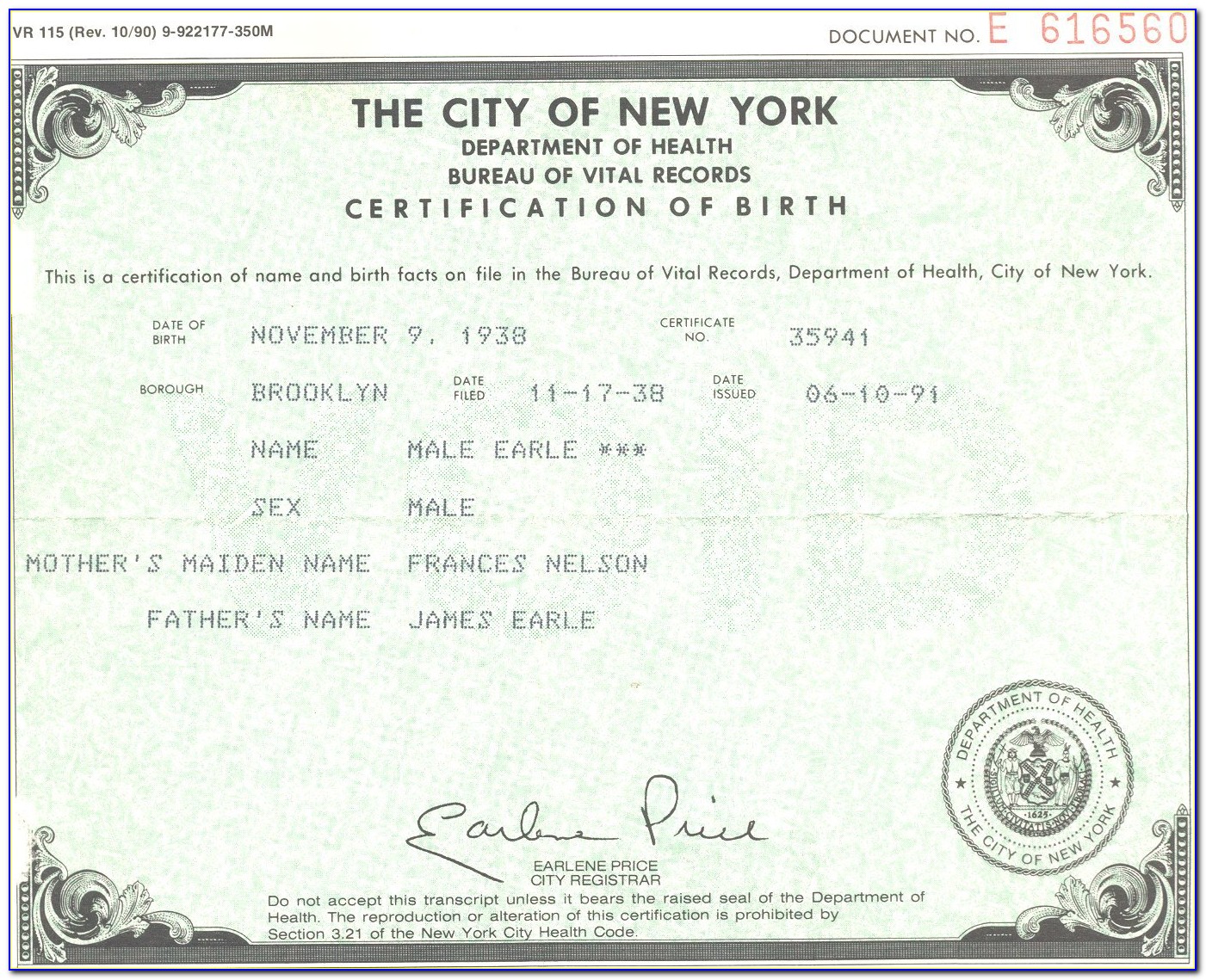 Pima County Birth Certificate Copy