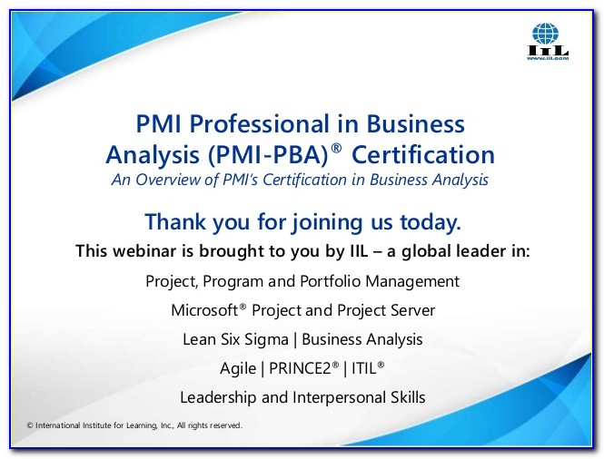Pmi Pba Certification Cost