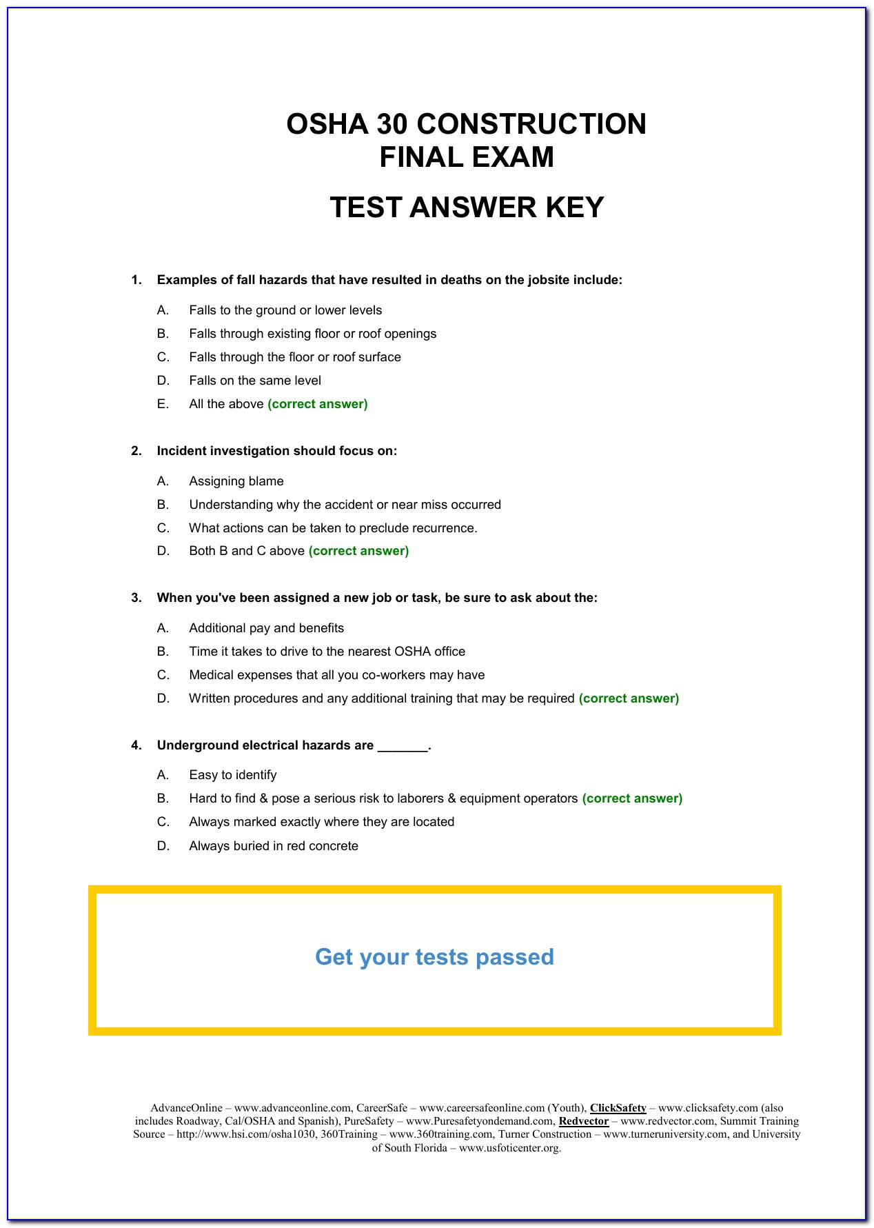 Ramp Certification Final Exam Answers