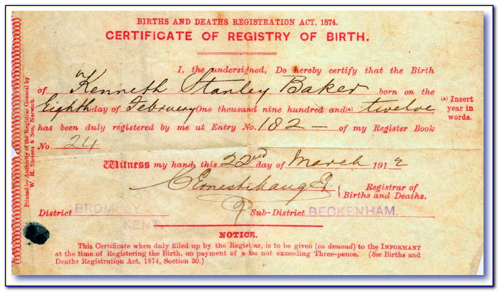 Reissue Birth Certificate India