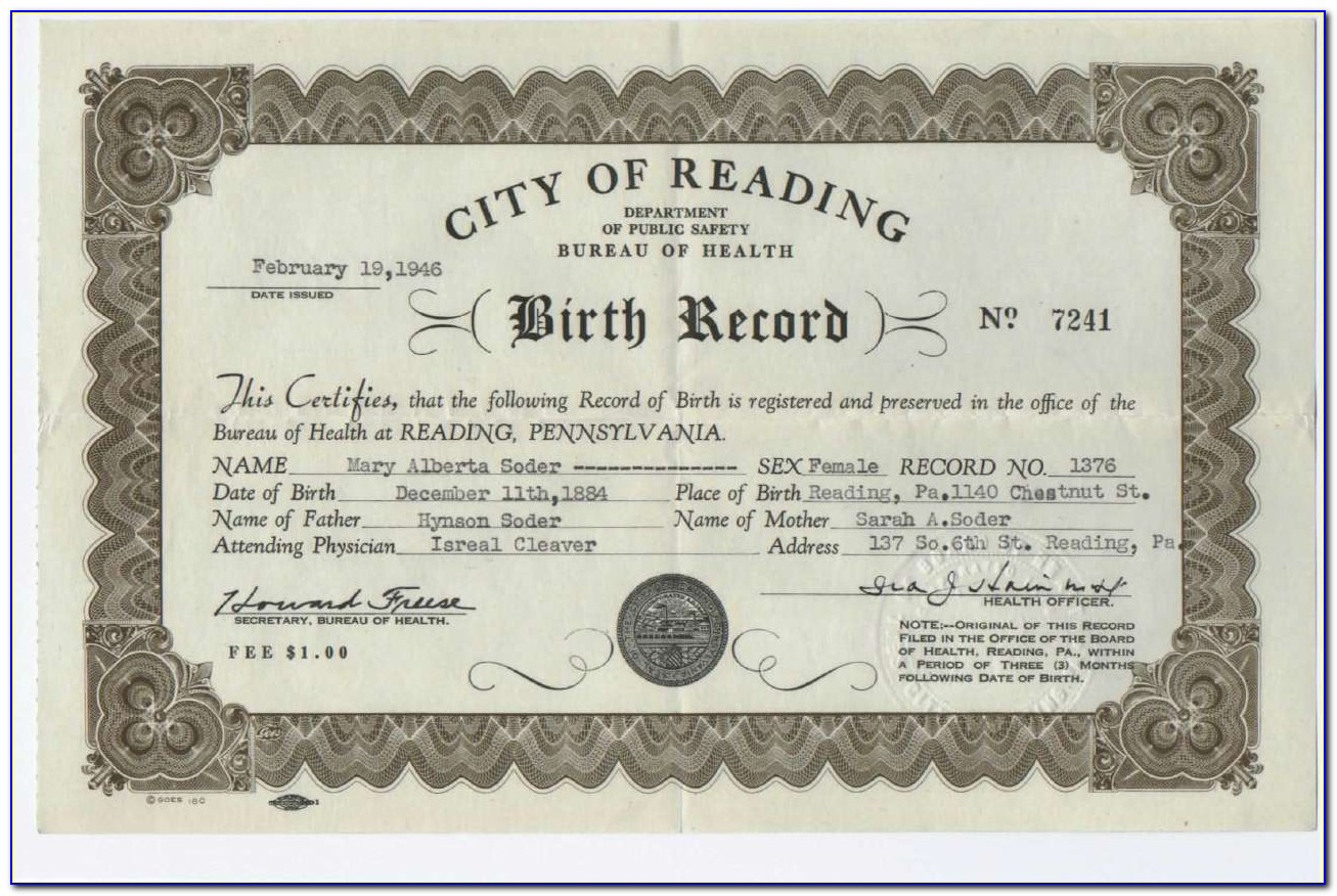 Reissue Birth Certificate Qld