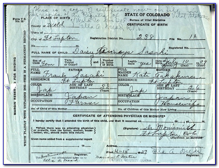 Richard Daley Center Birth Certificate