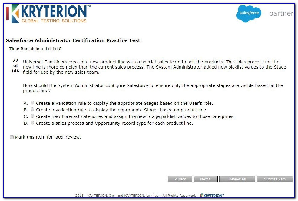 Salesforce Administrator Certification Sample Questions