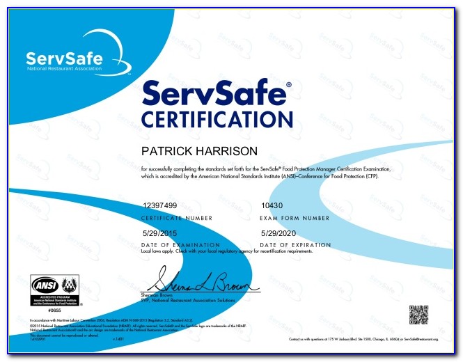 Servsafe Alcohol Certified