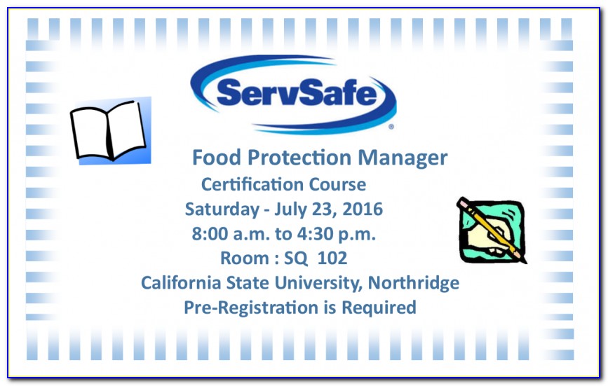 Servsafe Manager Certification California