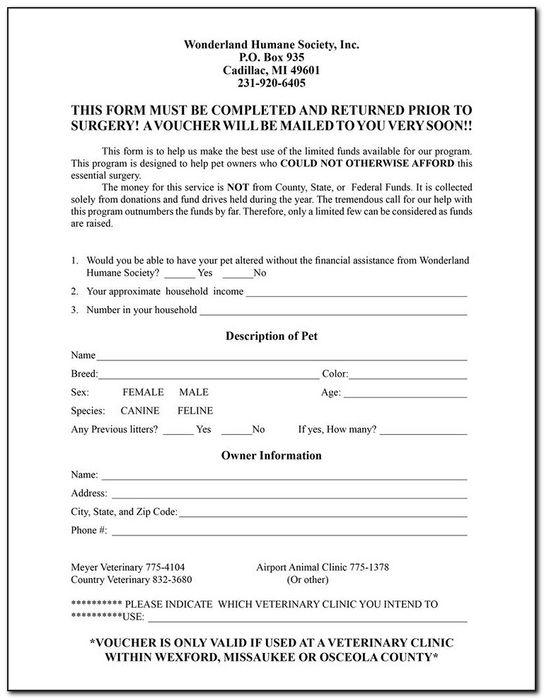 Spay And Neuter Certificate Template