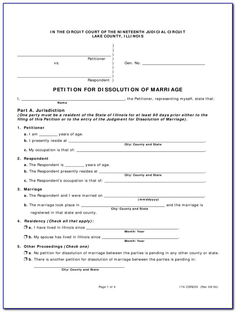 State Of Illinois Certificate Of Dissolution Of Marriage Form