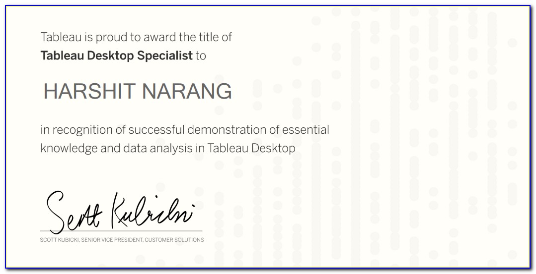 Tableau Desktop Specialist Certification Exam