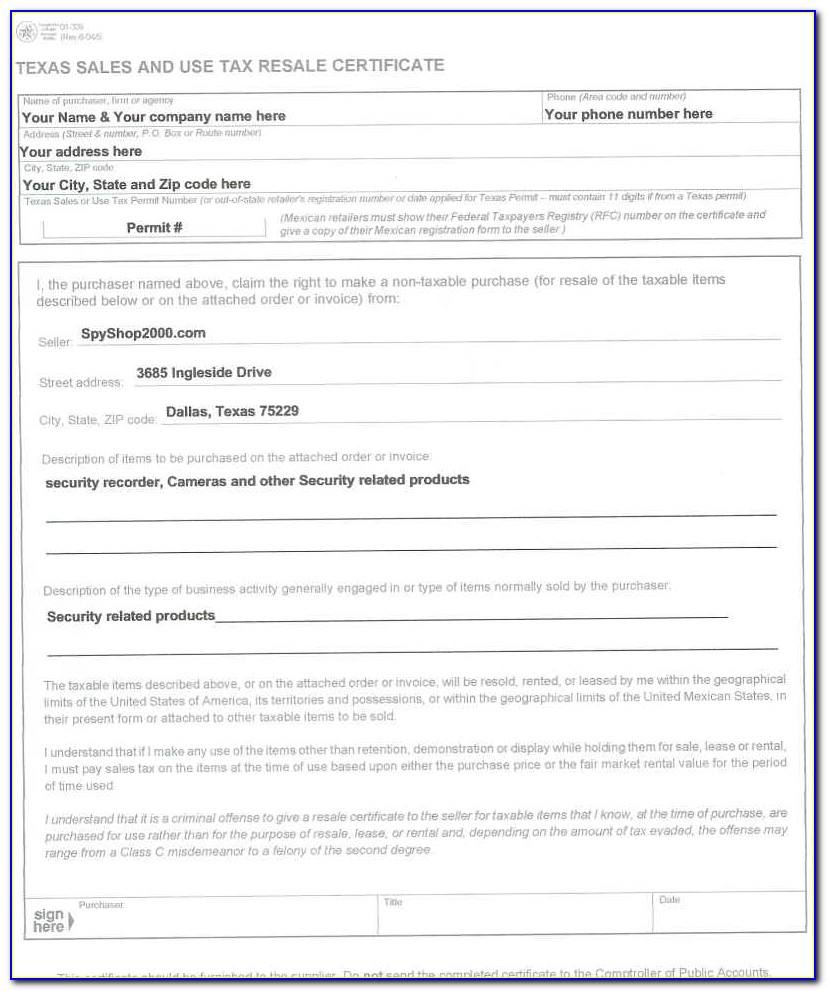Tennessee Sales Tax Exemption Certificate Form