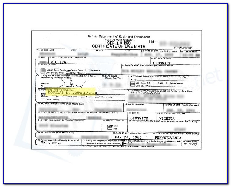 Topeka Birth Certificate Place