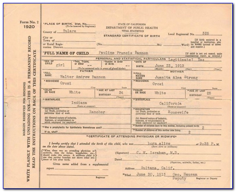 Tulare County Birth Certificate Replacement