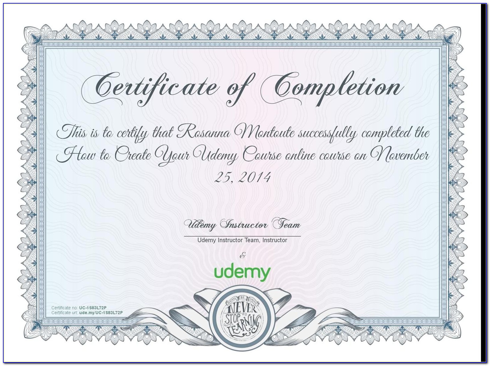 Udemy Certificate Of Completion Generator
