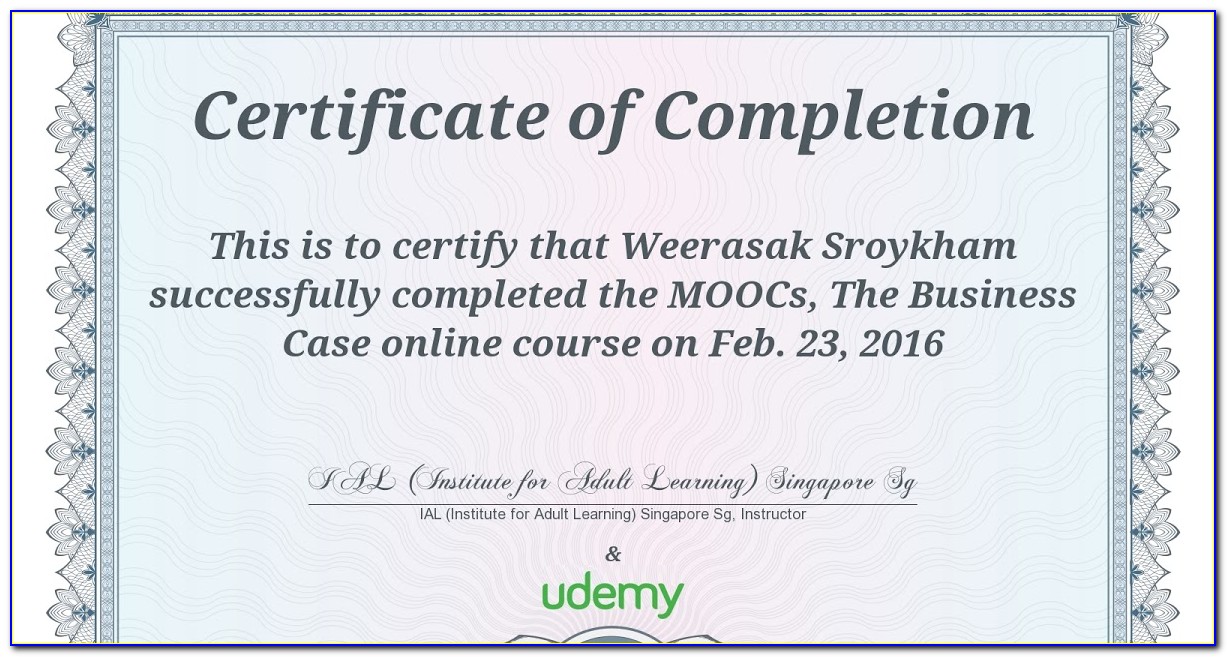 Udemy Certificate Of Completion Value