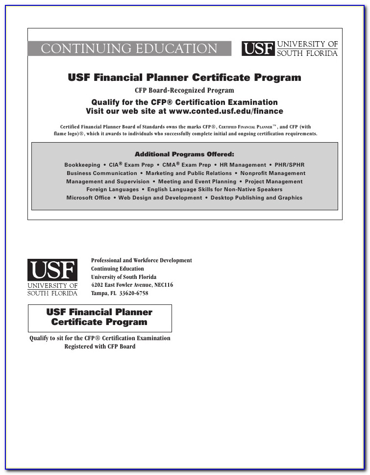 Usf Certificate Programs Business
