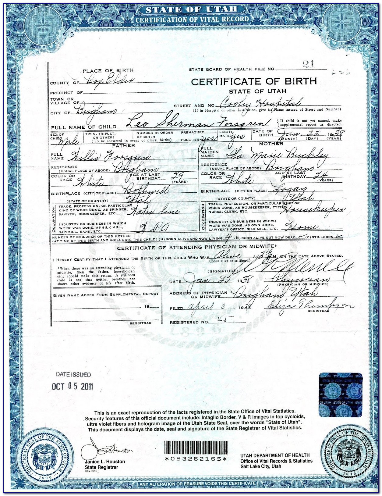 Washoe County Records Birth Certificate