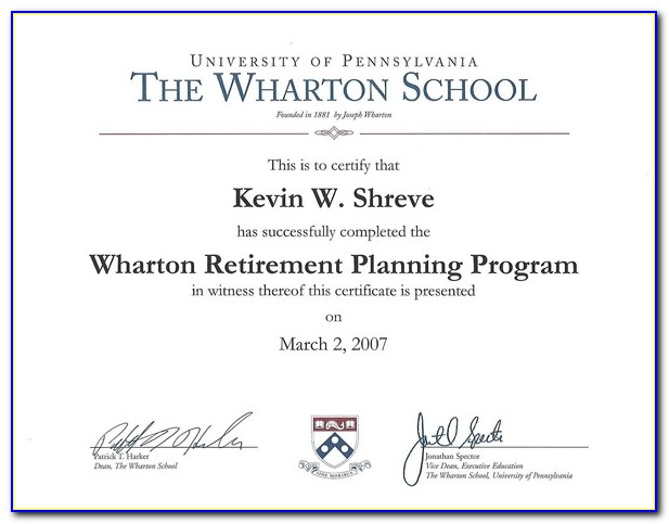 Wharton Certificate Courses