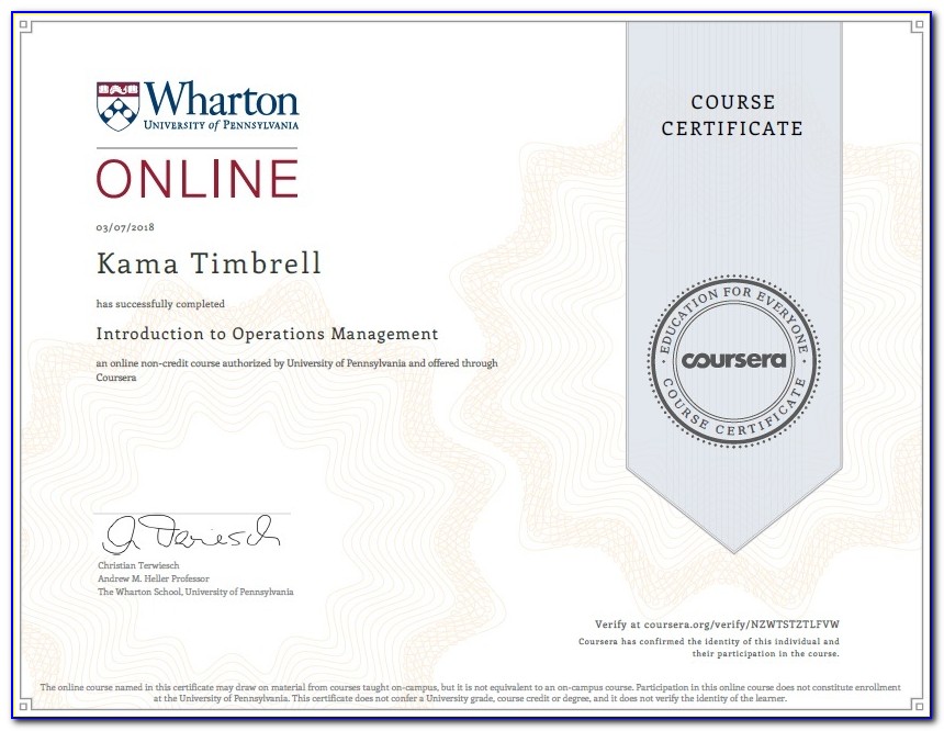 Wharton University Certificate Programs