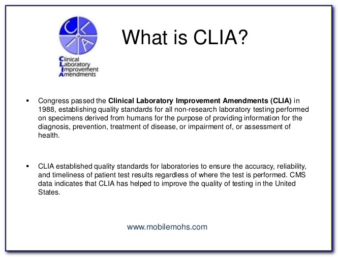 What Is Needed For Clia Certification