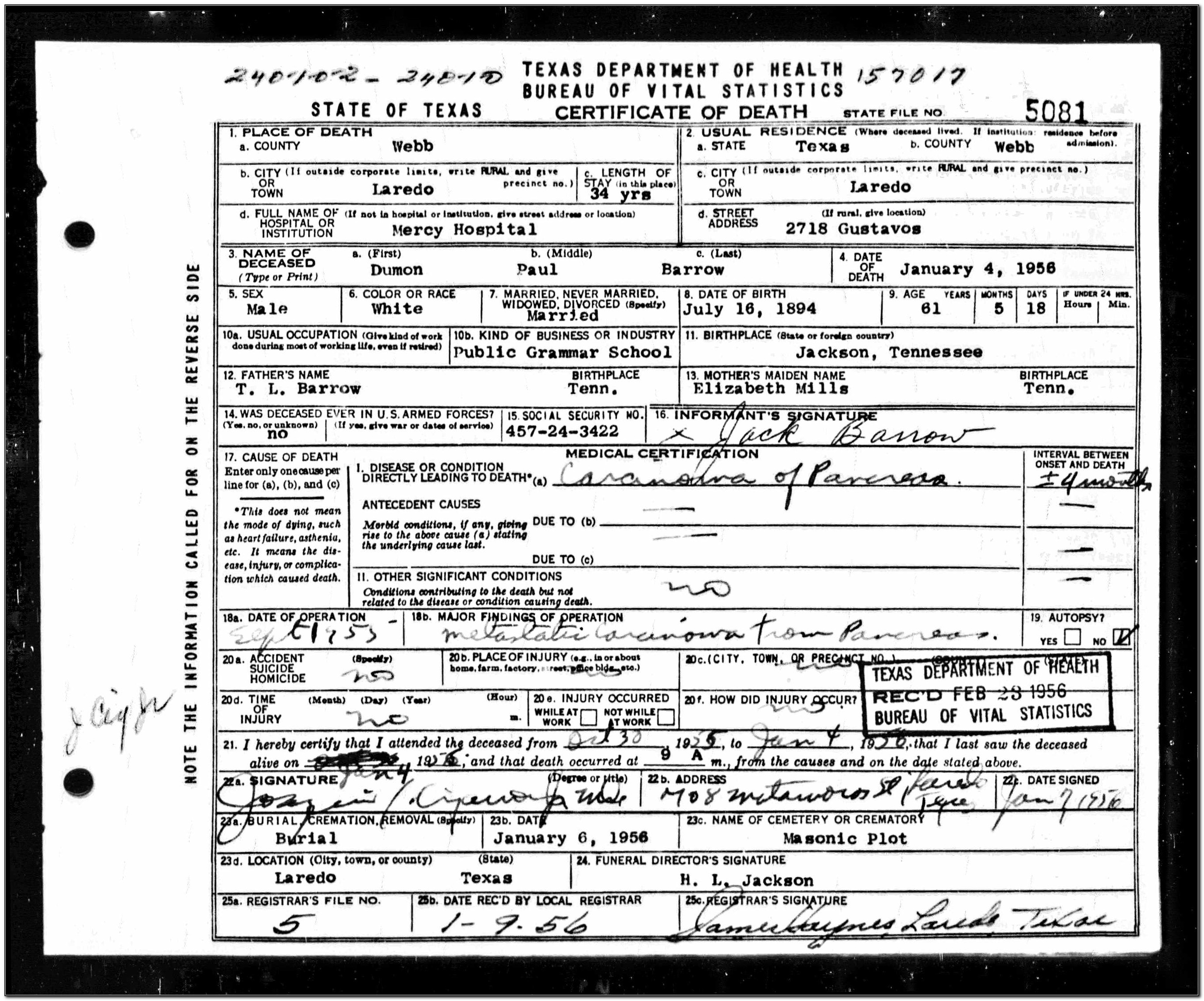Where To Get Birth Certificate In Laredo Tx