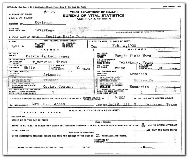 Williamson County Birth Certificate Copy