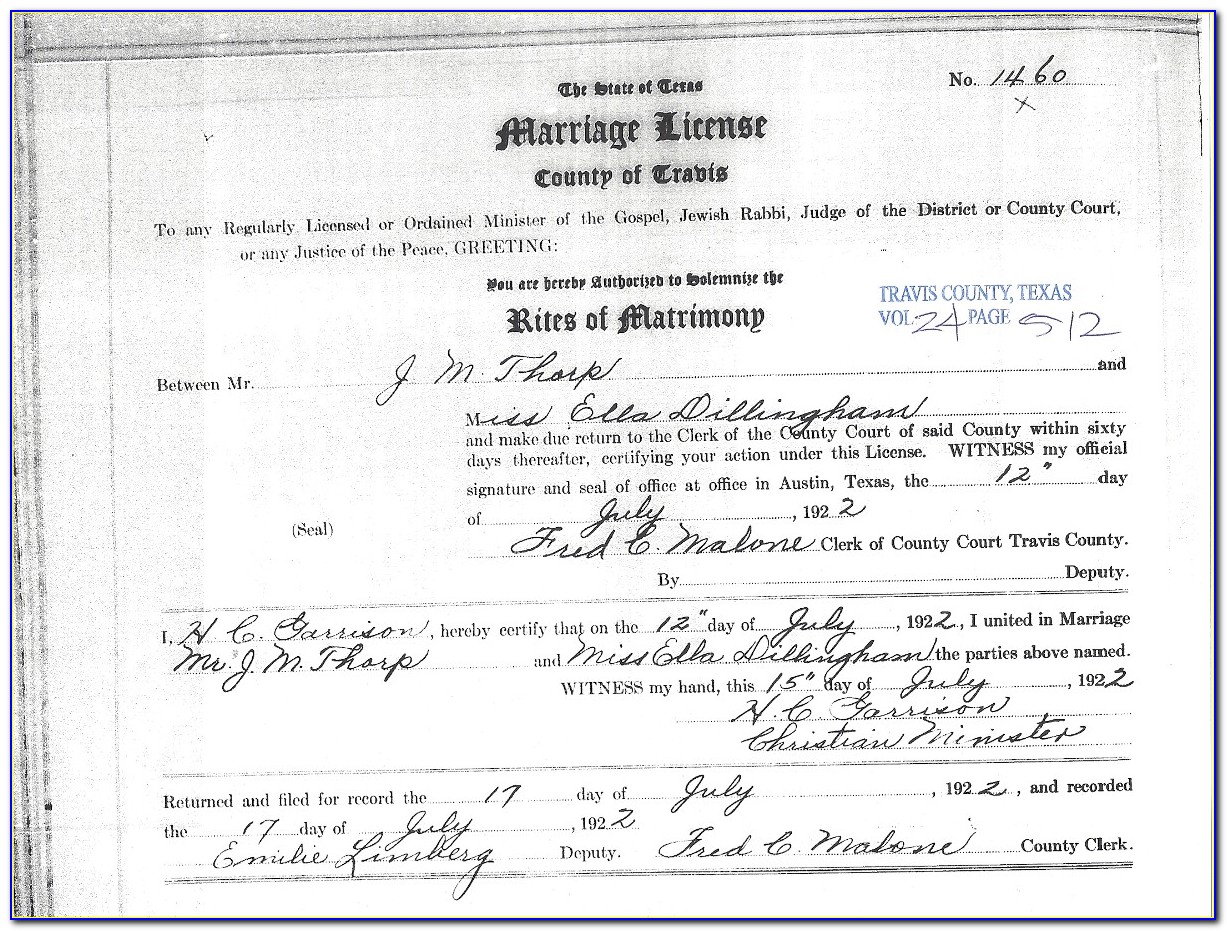 Williamson County Courthouse Birth Certificate