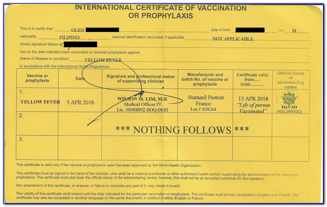 Yellow Fever Certificate How To Get
