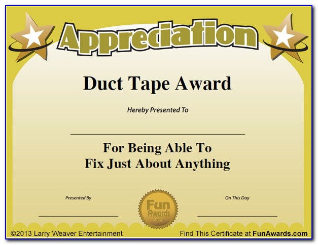 101 Printable Funny Award Certificates
