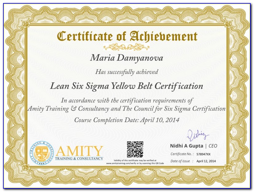 6 Sigma Yellow Belt Certification Free