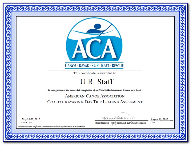 Aca Canoe Certification