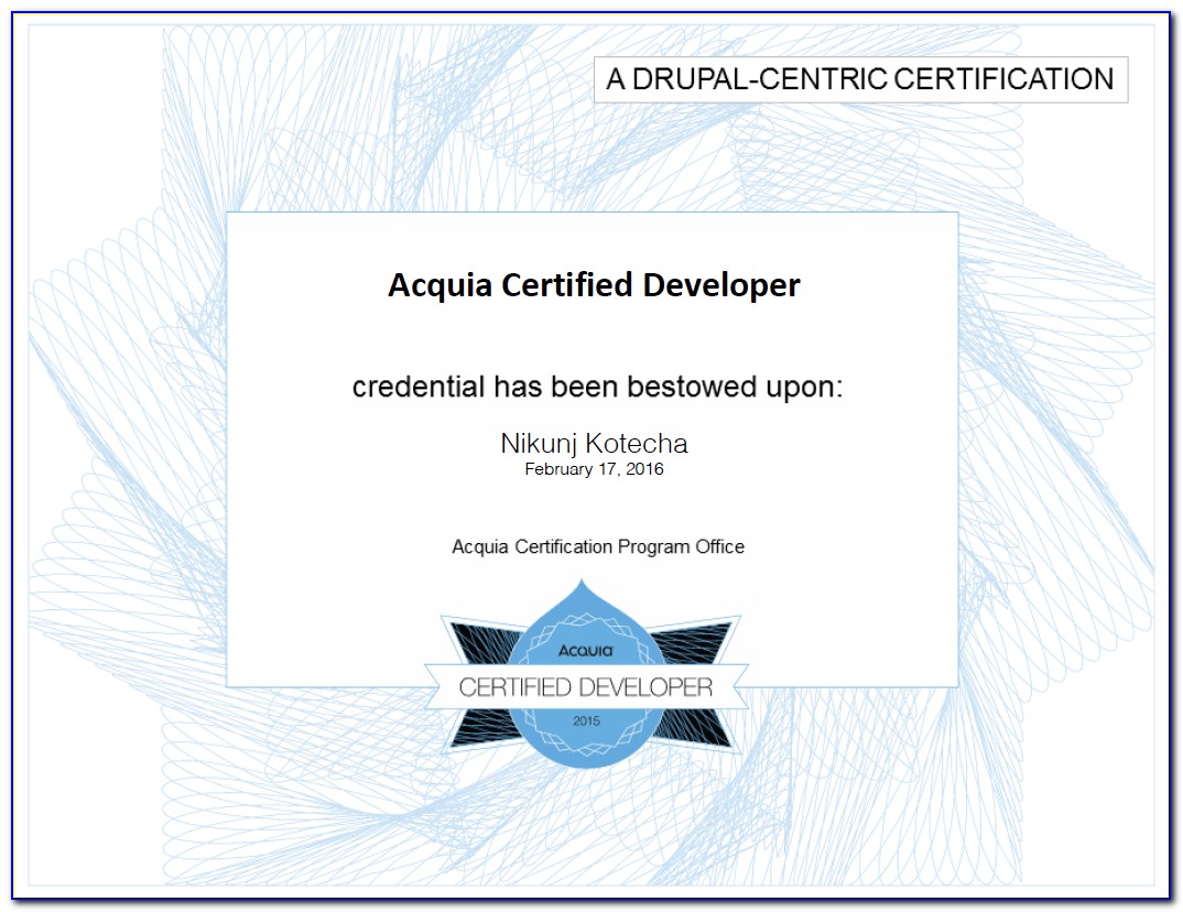 Acquia Certified Developer D8